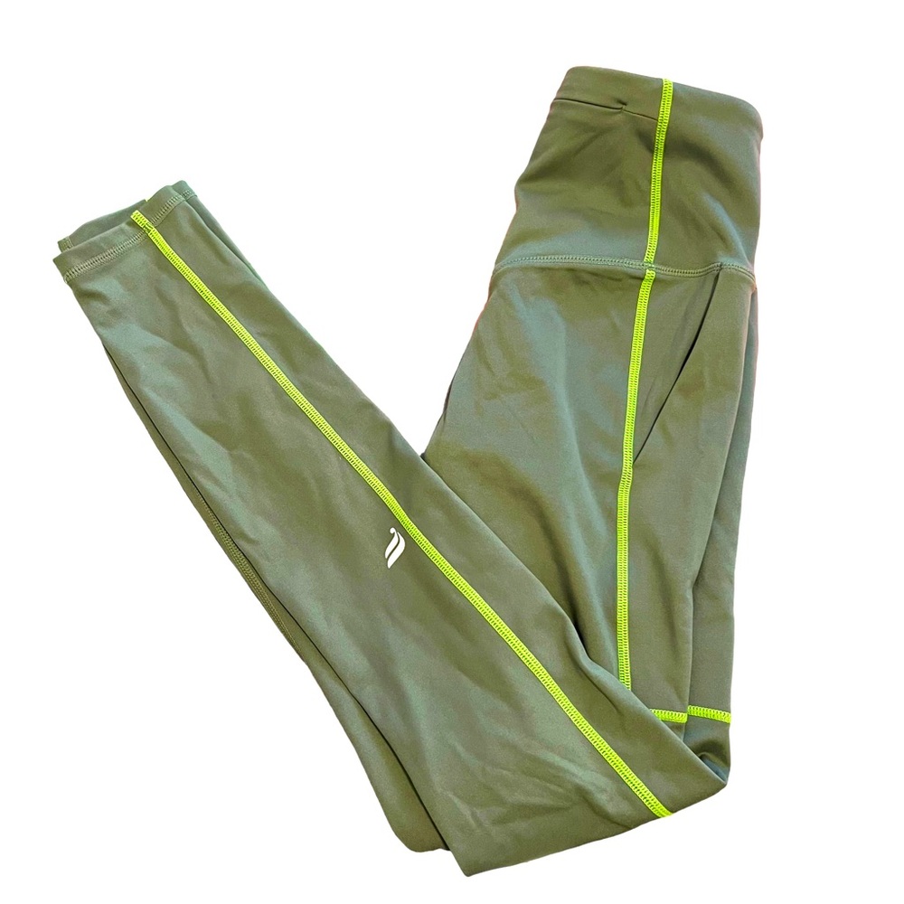 Fabletics Trinity High Waisted Work Out Utility Leggings in Smoke Green Size XS